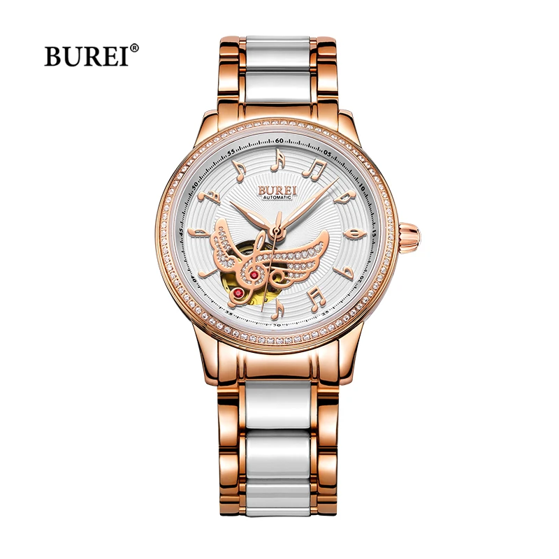 Enlarge BUREI Brand Ladies Fashion Gold Automatic Watches Women Luxury Waterproof Sapphire Casual Mechanial Wristwatch Relogio Feminino