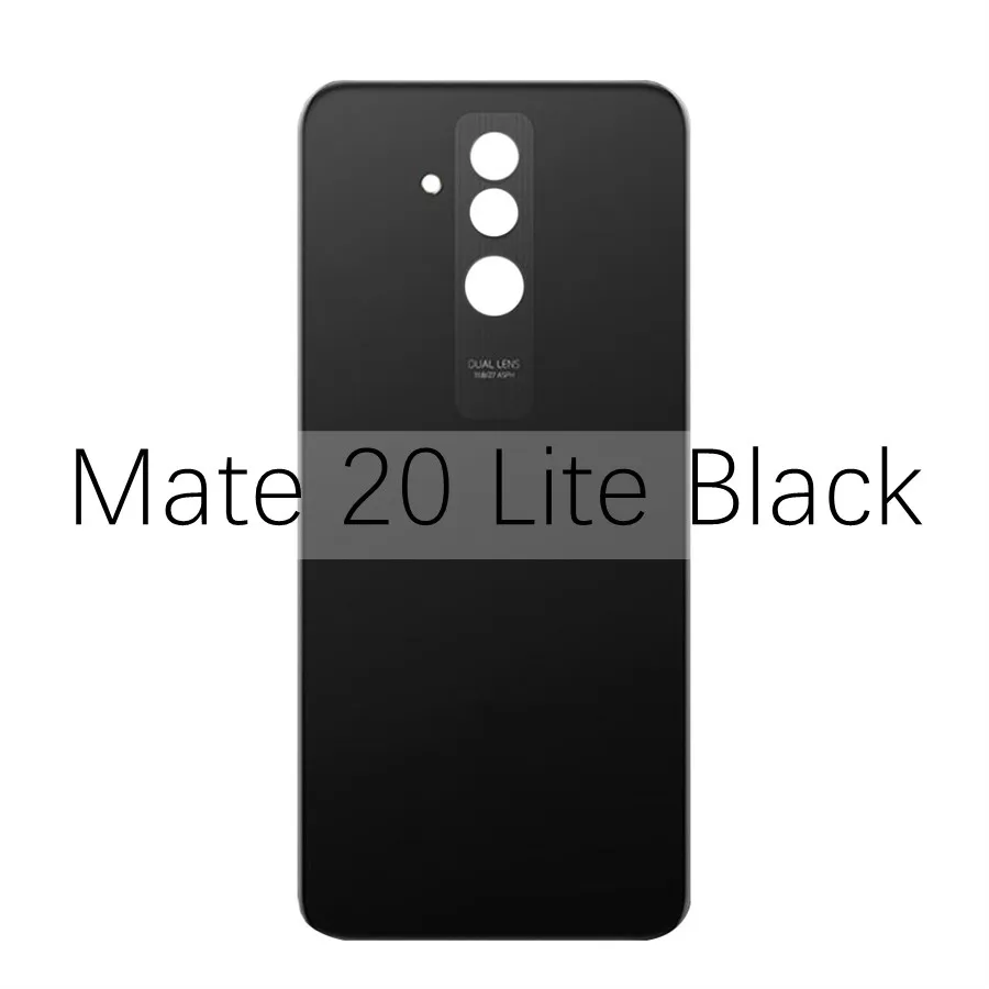 Для huawei mate 20 Lite Крышка для батареи Задняя стеклянная панель Задняя Дверь Корпус чехол для huawei mate 20 Pro крышка для батареи mate 20 окно - Цвет: Mate20 Lite Black