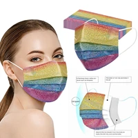 10pc adult disposable mask women colorful bling protection face mask pm2 5 3ply filter mouth masks men facemask vip decoration