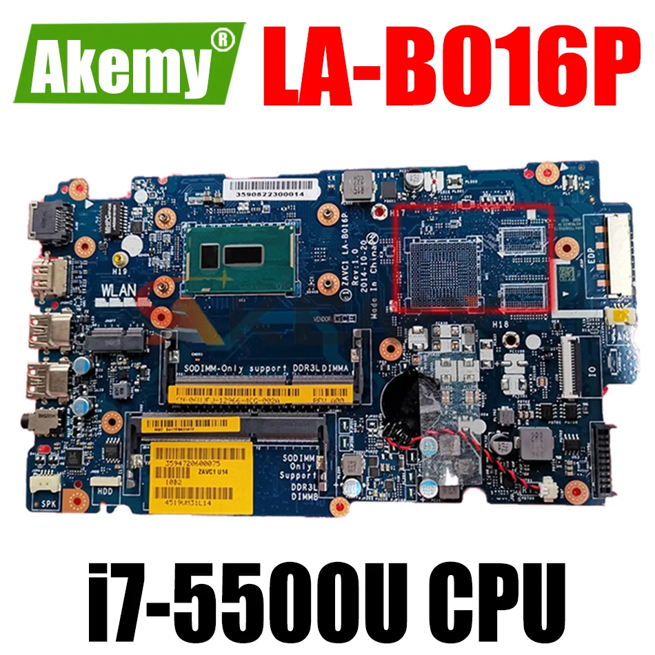 Akemy для Dell Inspiron 15 5548 ноутбук материнская плата DDR3L W/i7-5500U ZAVC1 LA-B016P CN-0Y7WYD 0Y7WYD Y7WYD 100%