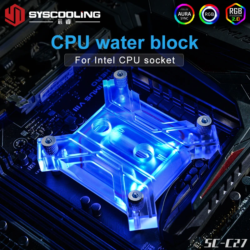 Syssoling C27 5V RGB эффект ЦП блок водяного охлаждения микро канал медная задняя
