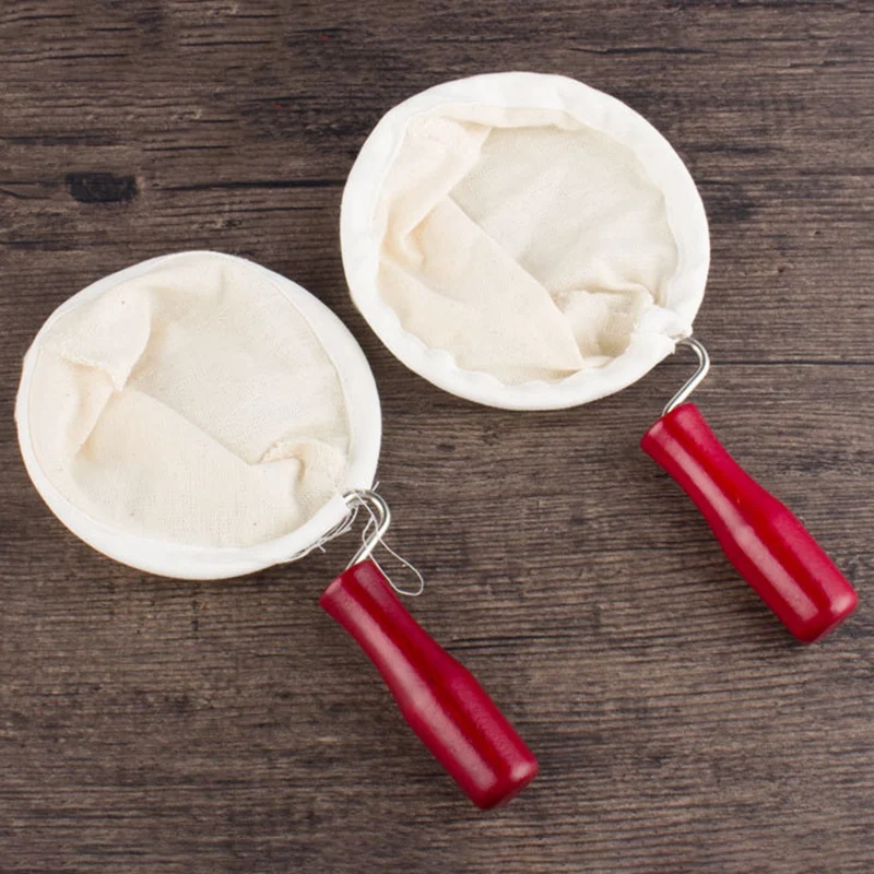 Coffee Filter Bag Flannel Cloth Handmade Strainer with Wood Handle Packs Pot Mesh Basket Tools 2PC | Дом и сад