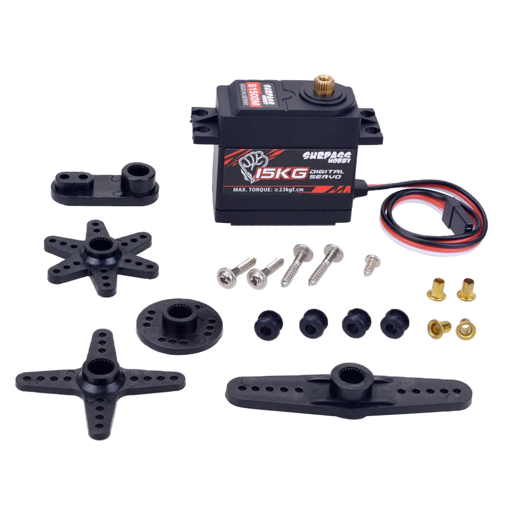 

Waterproof 15kg High Steering Servo for 1:10 1:8 RC Buggy Car Robot