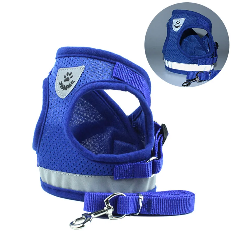 

New Dog Leash Vest Type Pet Chest Harness Pet Adjustable Reflective Vest Walking Lead for Puppy Polyester Mesh Harness
