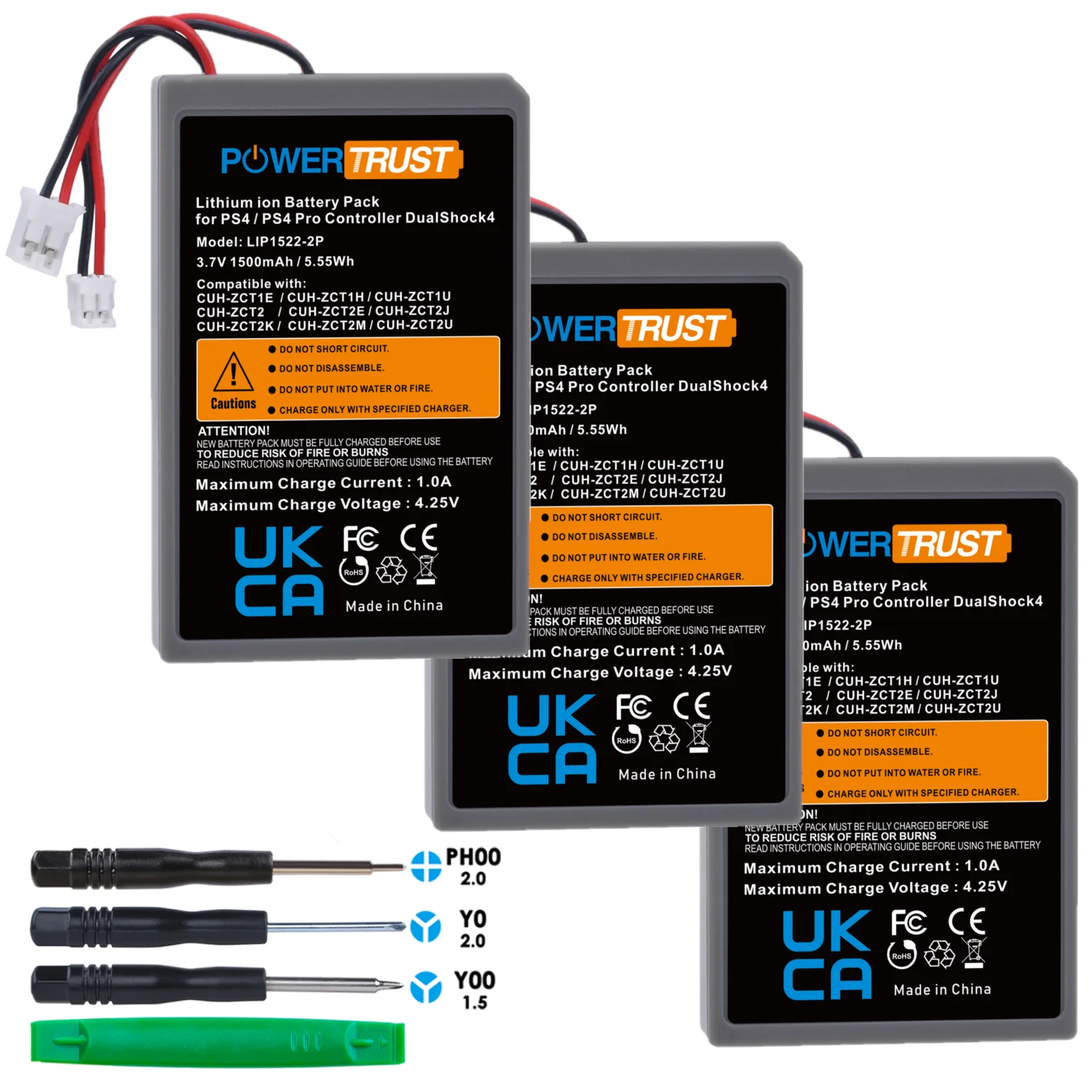 Paquete de 3 baterías de PS4 LIP1522 KCR1410 para Sony Playstation 4,...