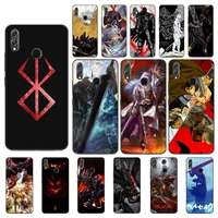 yndfcnb berserk guts anime phone cases for huawei honor 8x 8a 9 10 20 lite 30pro 7c 7a 10i 20i