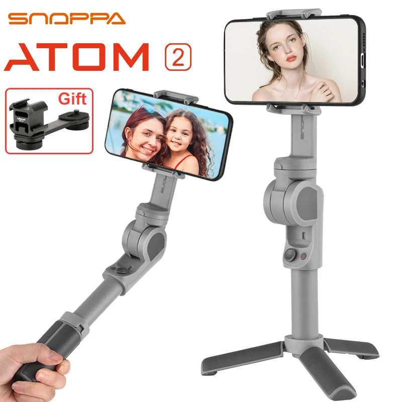 Snoppa ATOM 2 Foldable Smartphone Gimbal 3-Axis Auto Handheld Stabilizer Anti-Shake With Tripod For Phone iPhone Huawei | Электроника