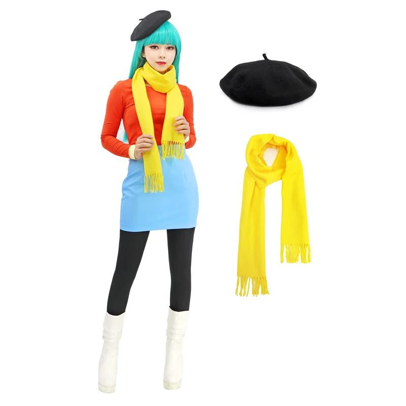 

Hilda Season Hilda Cosplay Costumes Women Halloween Carnival Party Costumes Hat+Scarf+Blouse+Skirt.