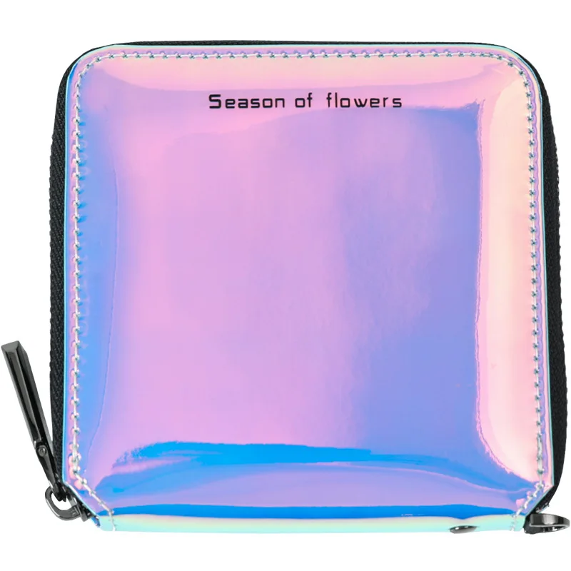 

INS Wallet Women's Short Style Hipster Folding New Style Korean-Style Cool Laser Student Zip Wallet