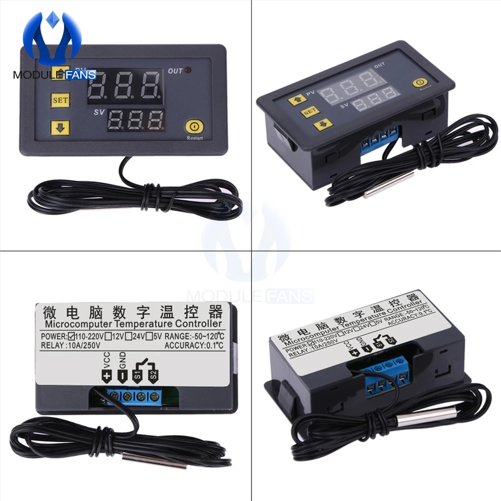 Цифровой светодиодный термостат W3230 высокоточный термометр датчик температуры