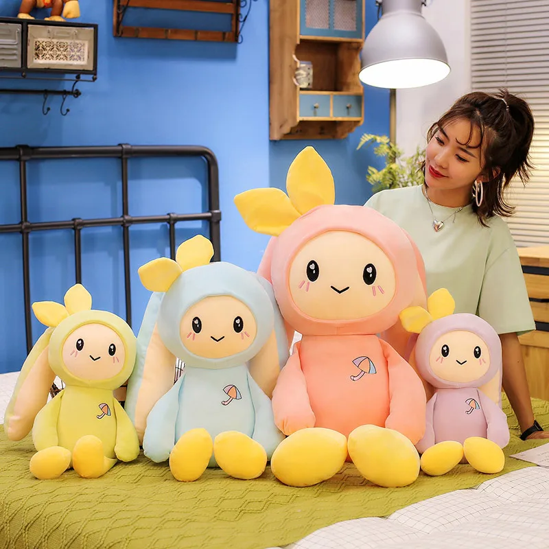 

New Big Bunny Plush Doll Stuffed Toy Rainy Day Soothing Sleeping Birthday Gift Grab Machine Creative Pillow Decoration Lovely