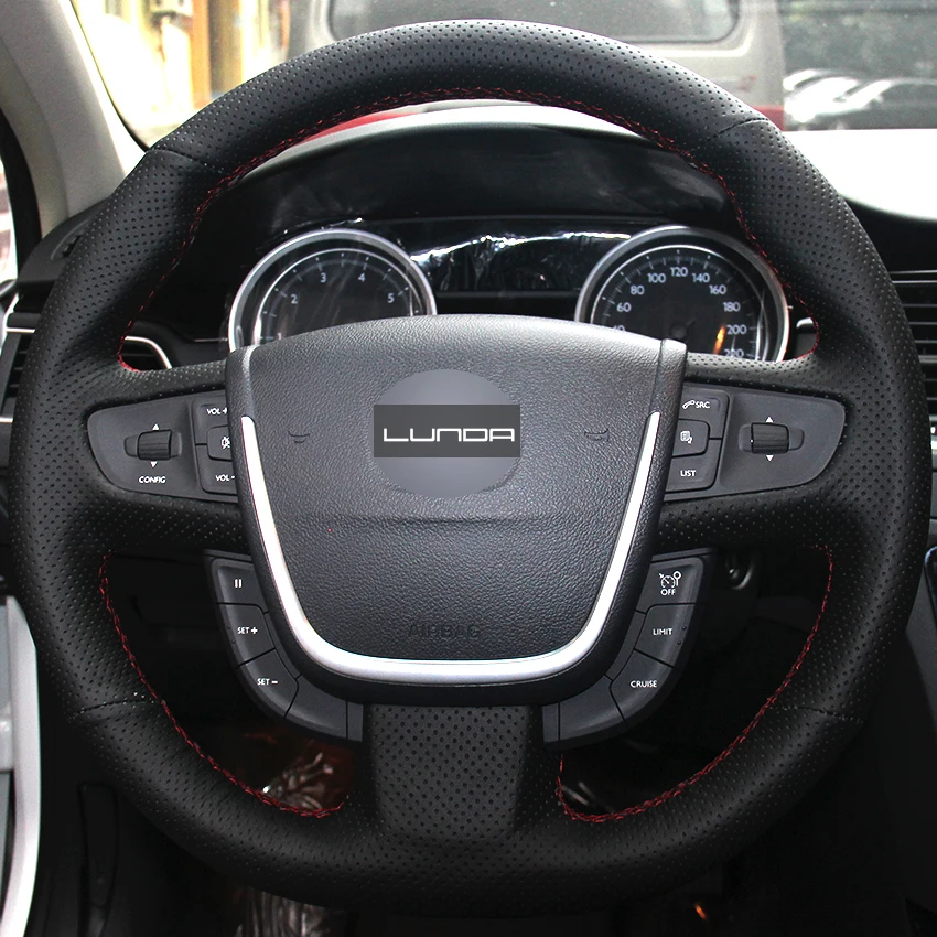 Кожаный чехол LUNDA с ручной строчкой для Peugeot 508 2011 2008 SW аксессуары интерьера|Чехлы