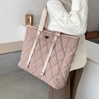 luxury designer womens big tote bags 2021 autumn winter female shoulder handbags high quality nylon large capacity shopping bag