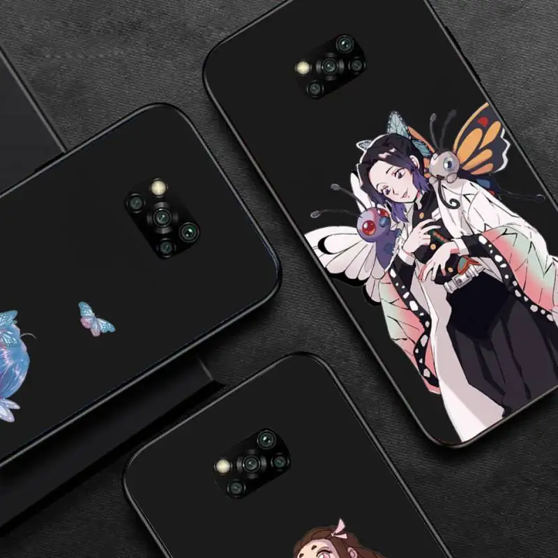 

Demon Slayer Anime Cartoon Phone Case Black Color For Xiaomi 11 10 lite 10t Pro Redmi Note 7 8 9 10 9t 9a Cover Coque Funda
