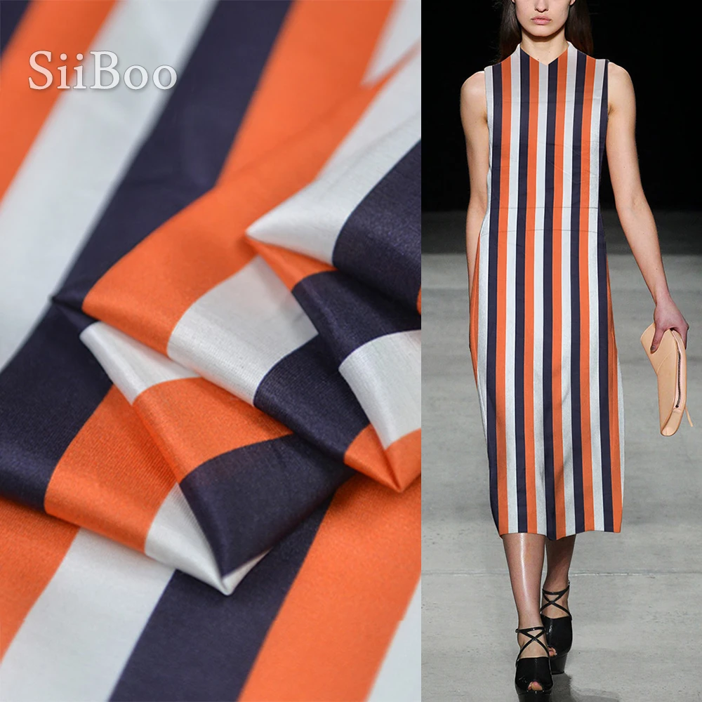 Европейская элегантная полосатая клетчатая хлопковая шелковая ткань для шитья