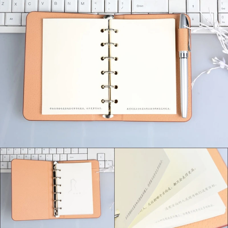 

A7 Pocket Loose-leaf Notebook Leather Cover Business Diary Memos Planner Notepad Note Book Agenda Organizer Gifts F2TA