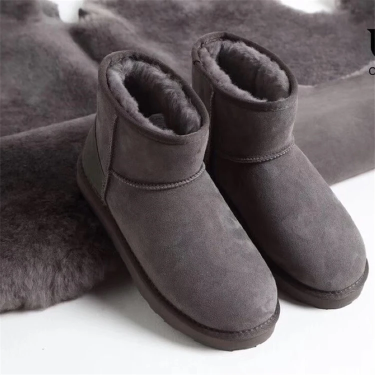 

Women Snow Boots 100% Real Natural Sheep Leather Snow Boots with Sheep Fur 2020 Lady Winter Shoes Mom Kids Matching Shoes