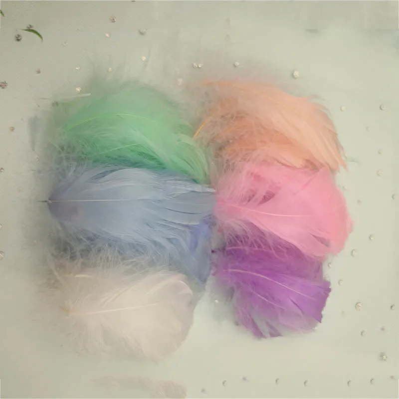 Natural Feathers 100 Pcs/Lot 4-7cm 1-2 Inch Small Floating Goose Feather Colourful Plume For Decoration Plumes Craft | Дом и сад