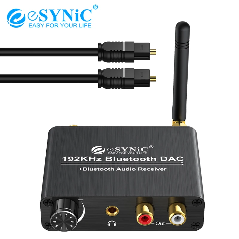 ESYNiC цифро аналоговый аудио конвертер с регулятором громкости коаксиальный Toslink к