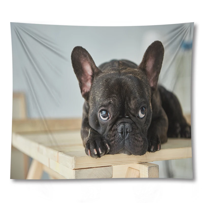 

Cute Animal Pet Dog Tapestry Wall Hanging Large Sizes Camping Blanket Washable Picnic Mat For Living Room Home Decor Drop Ship
