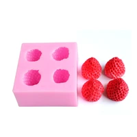 3d strawberry shaped liquid silicone mold fondant soft pottery clay epoxy decoration plaster modeling tool candle mould