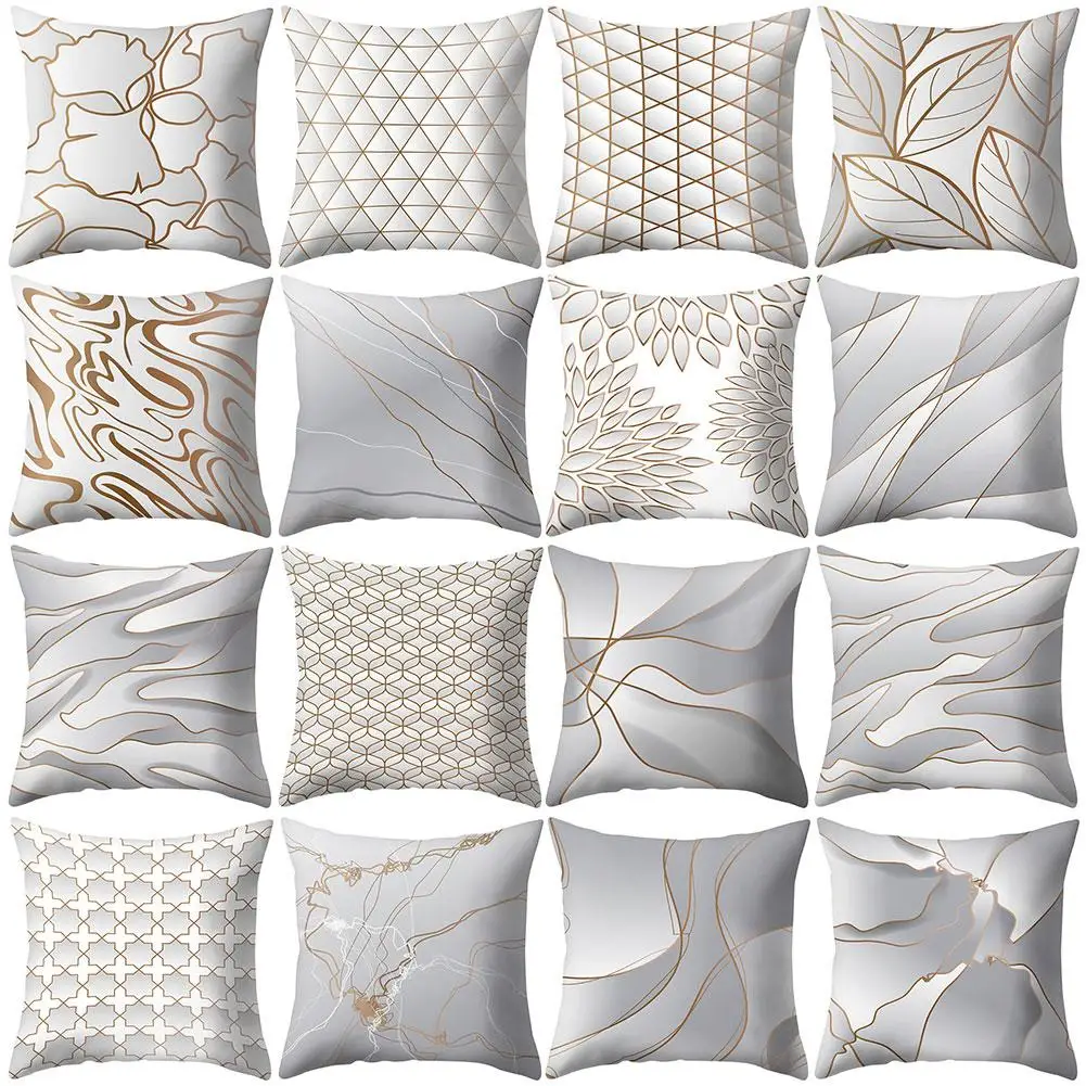 Лидер продаж листьев линии Шотландка Печать Подушка Чехол для подушки дом