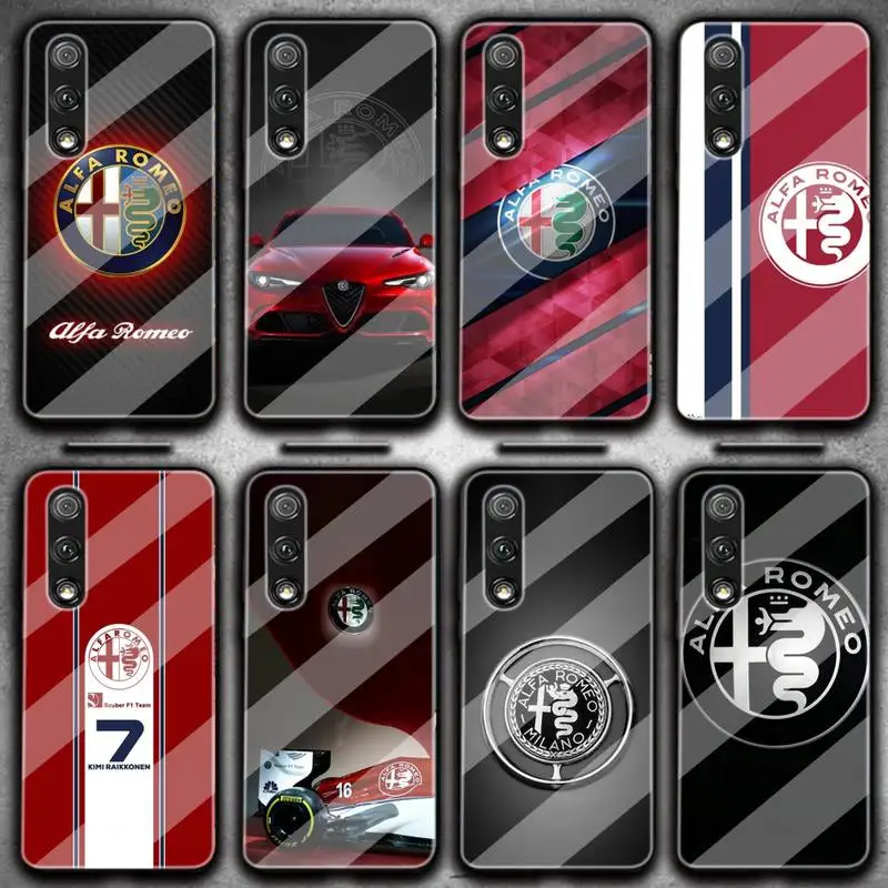 

Italy Alfa Car DIY Phone Case Tempered Glass For Samsung S6 7 8 9 10 20 Plus 20Ultra Note8 9 10 10pro