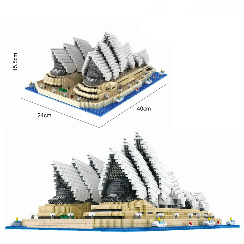 

Мини-конструктор со стразами, фигурки знаменитого города, архитектуры, Сиднейский оперный театр, модель, микро-кирпичи, игрушки для детей, п...