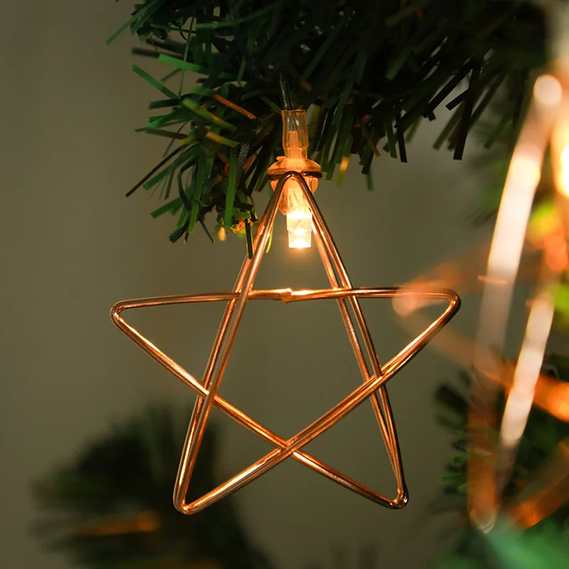 Ретро Фея металлический вырез звезды геометрической формы капля батарея