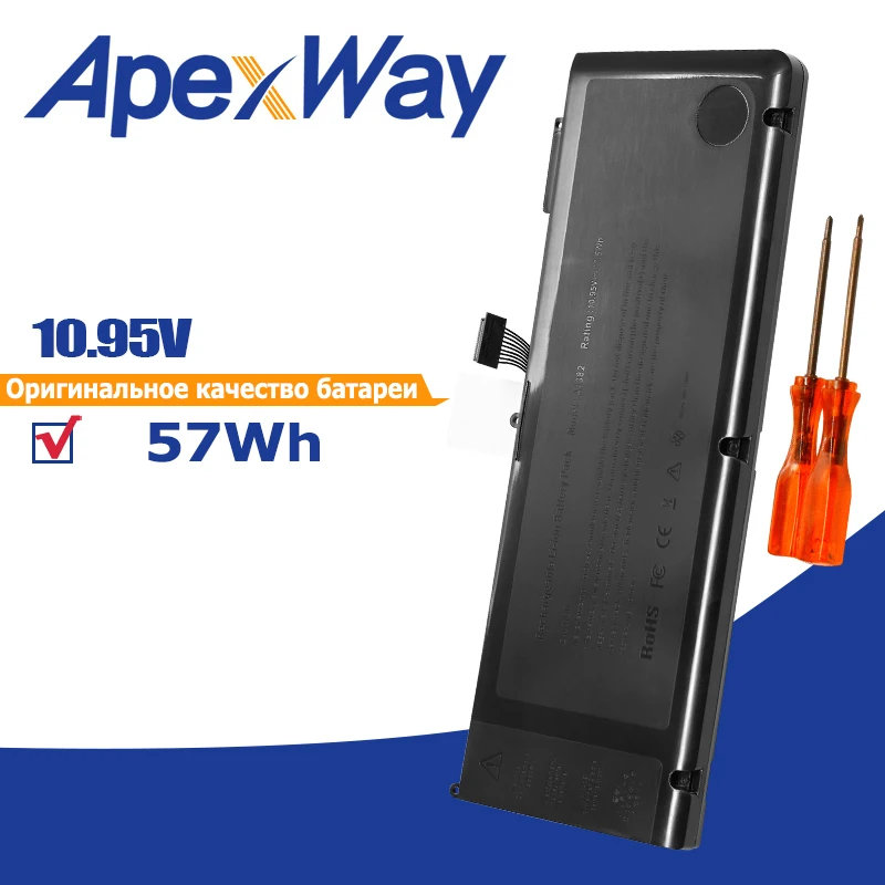 

Apexway A1382 Laptop Battery for Apple MacBook Pro 15" A1286 2011 2012 Version MC721 MC723 MC847 MD318 MD322 MD103 MD104 10.95V