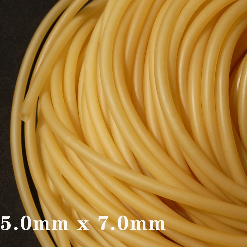 

ID 5mm x 7mm OD Nature Latex Rubber Hoses Flexible Pipe High Resilient Elastic Surgical Medical Tube Soft Slingshot Catapult