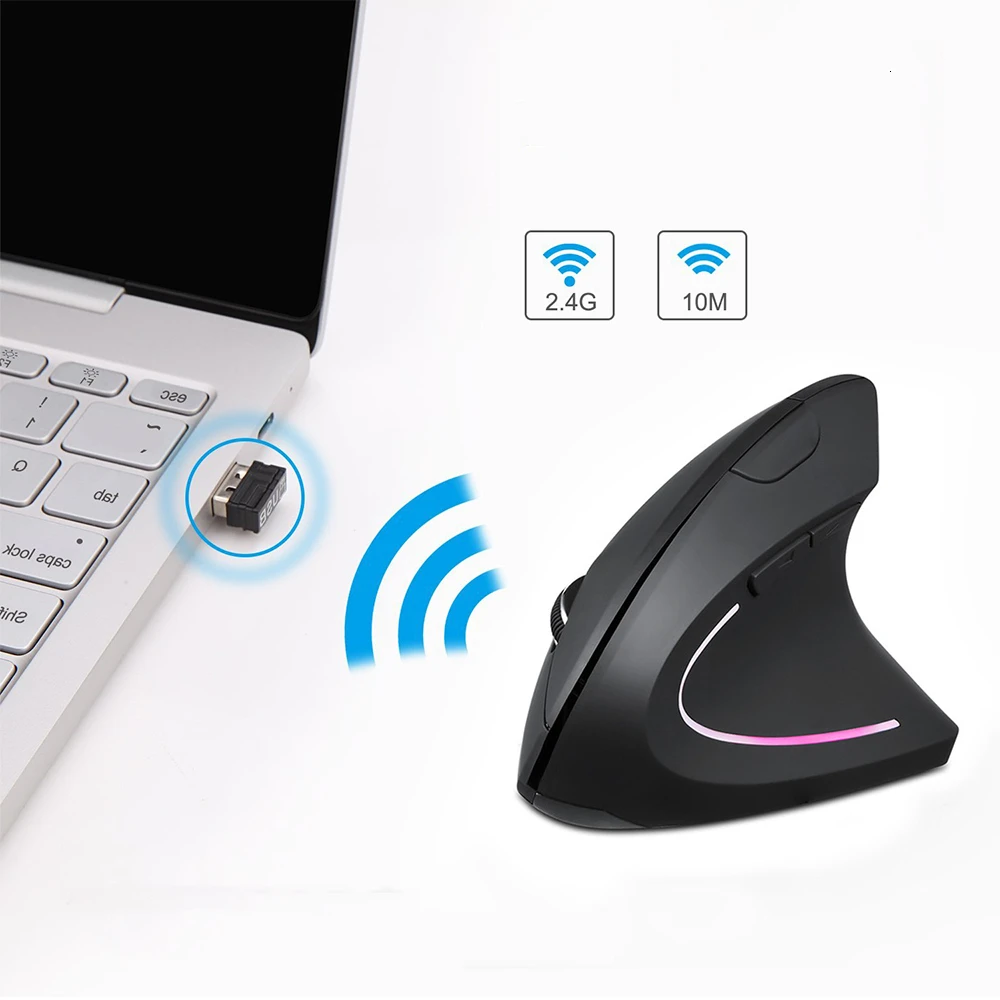 Беспроводная Вертикальная мышь Firstmemory эргономичная игровая для левой и правой