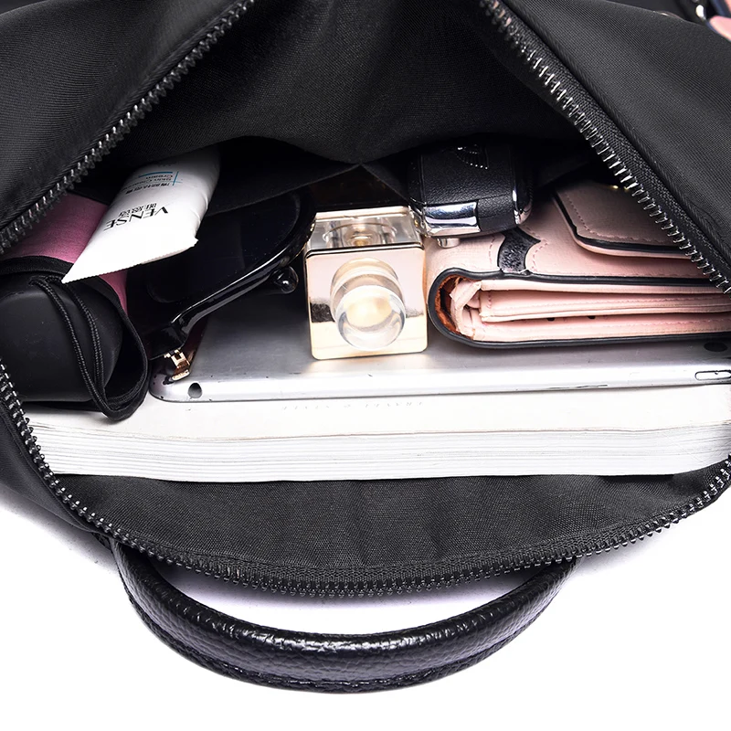 

cat pendant Backpack for women's Oxford cloth shoulder bag lady waterproof packbag Solid color Large Capacity travel Mochila sac