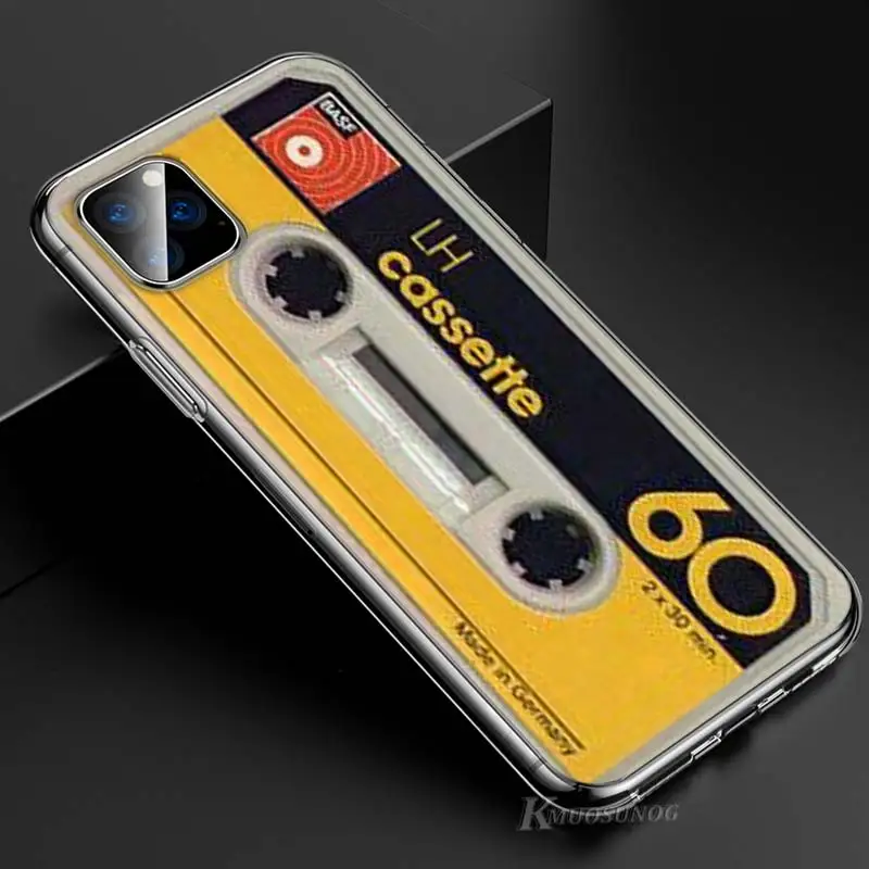 Прозрачный ТПУ чехол Классическая старая кассета для iPhone 11 11Pro XS MAX XR X 8 7 6S 6 Plus 5S чехол для телефона