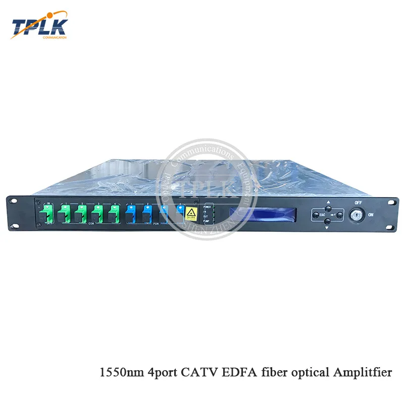Лучшая цена 1550nm CATV WDM EDFA 4 порта 16/20/24 дБм высокая мощность волоконно-оптический усилитель 1U 4 EDFA порты 16/20/24 дБм