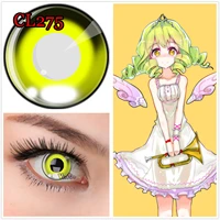 hotsale 2pcspair amine coloured contact lenses eye women men makeup tool popular glasses cl275 anime eye yellow