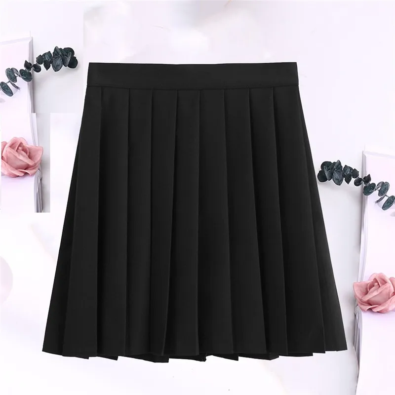 Женская юбка в стиле преппи с высокой талией одноцветные юбки Весенняя