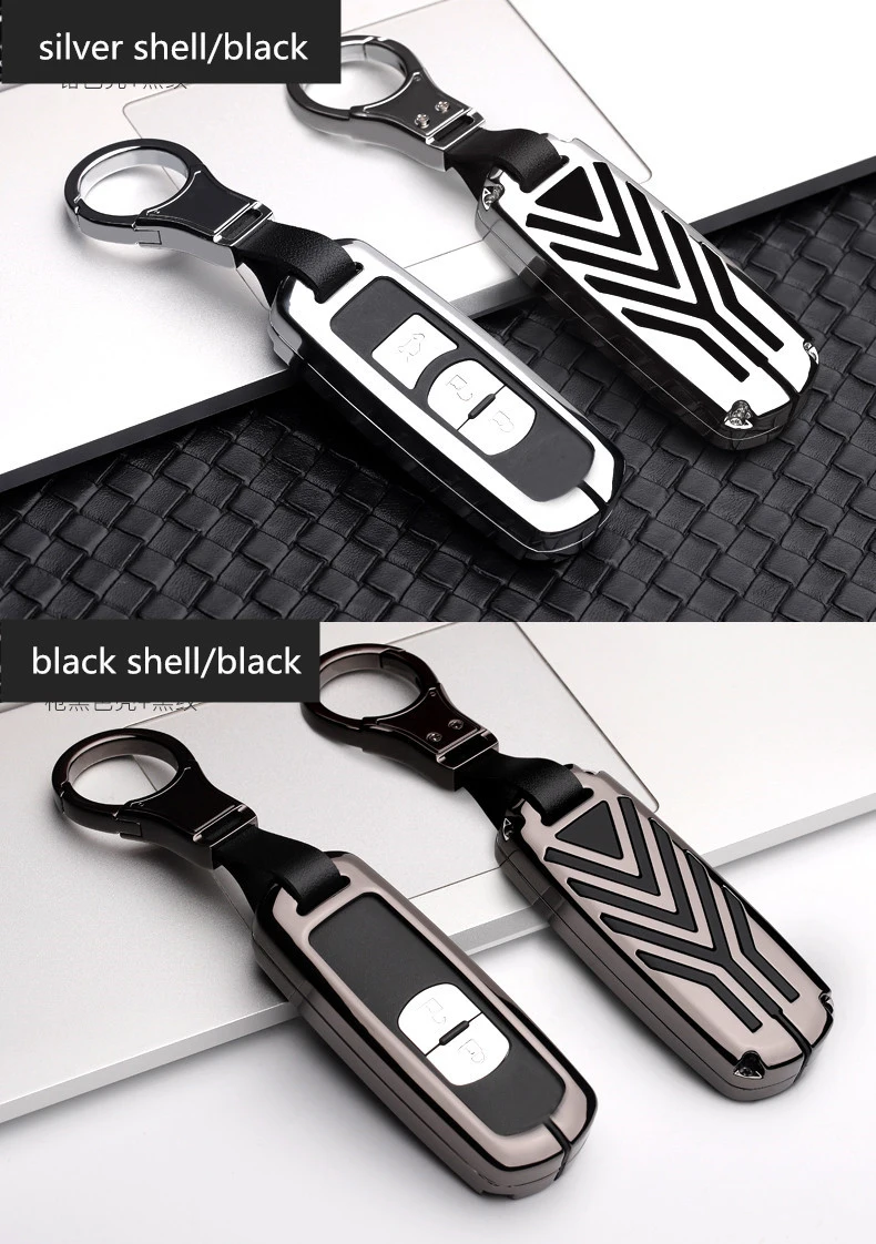 Чехол для ключей из цинкового сплава, чехол для ключей CarKey, набор для Mazda 2 3 6 Axela Atenza CX-5 CX5 CX-7 CX-9, кнопки Smart 2/3