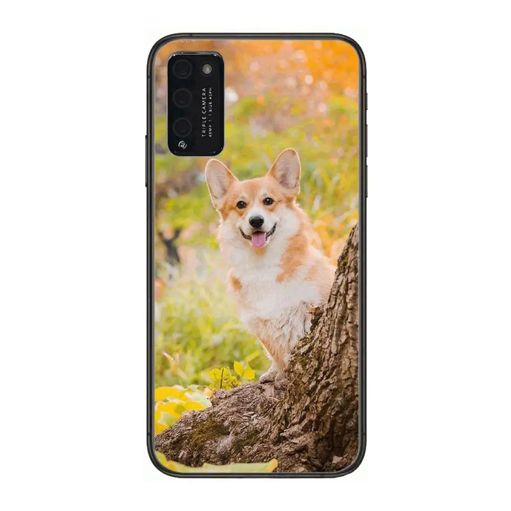 

Kawaii Corgi Dog cute Clear Phone Case For Huawei Honor 10 20 30 9 X Pro Lite V 5G RU Black Etui Coque Hoesjes Comic Fashion