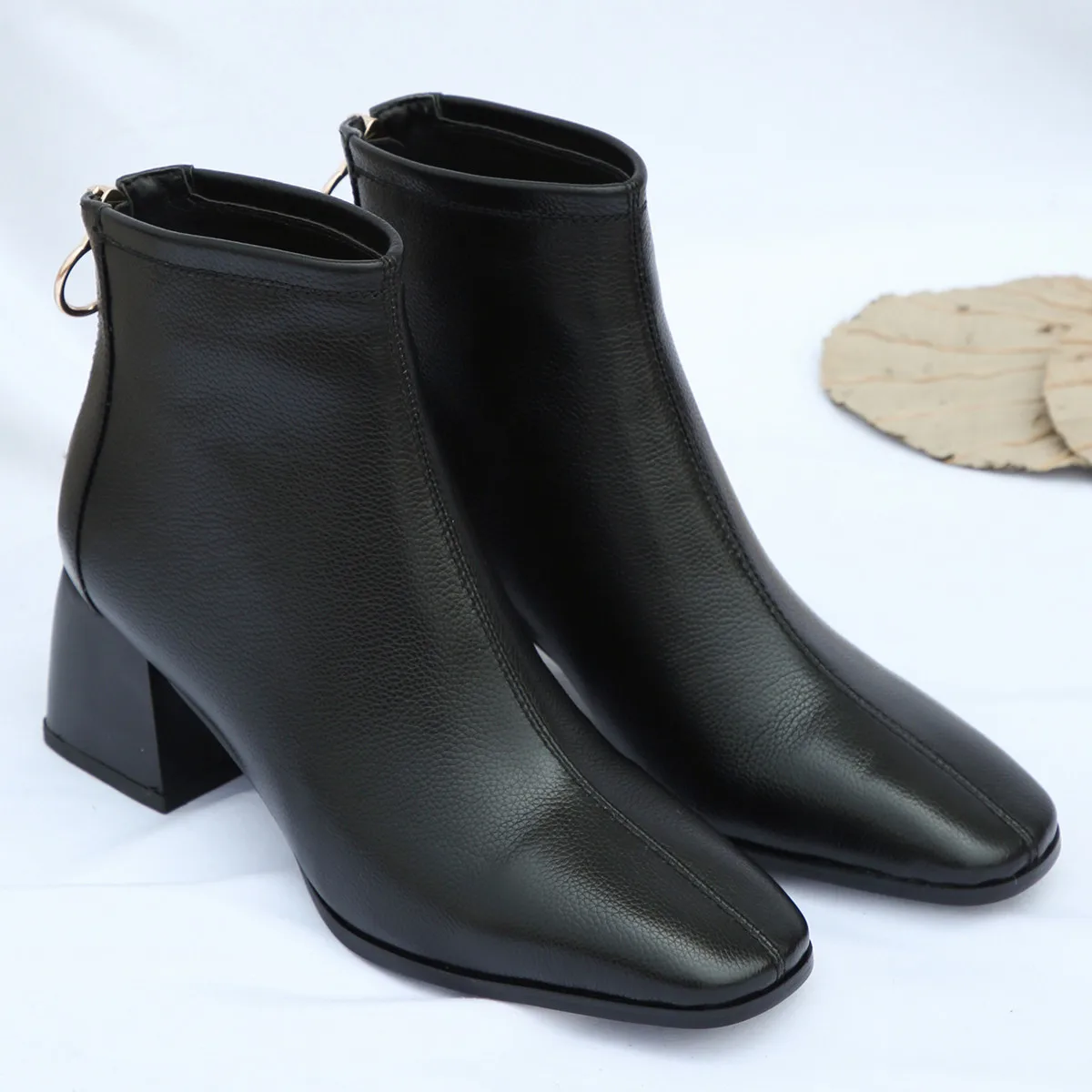 Большие размеры 33–43 женская натуральная кожа туфли на высоком толстом каблуке с