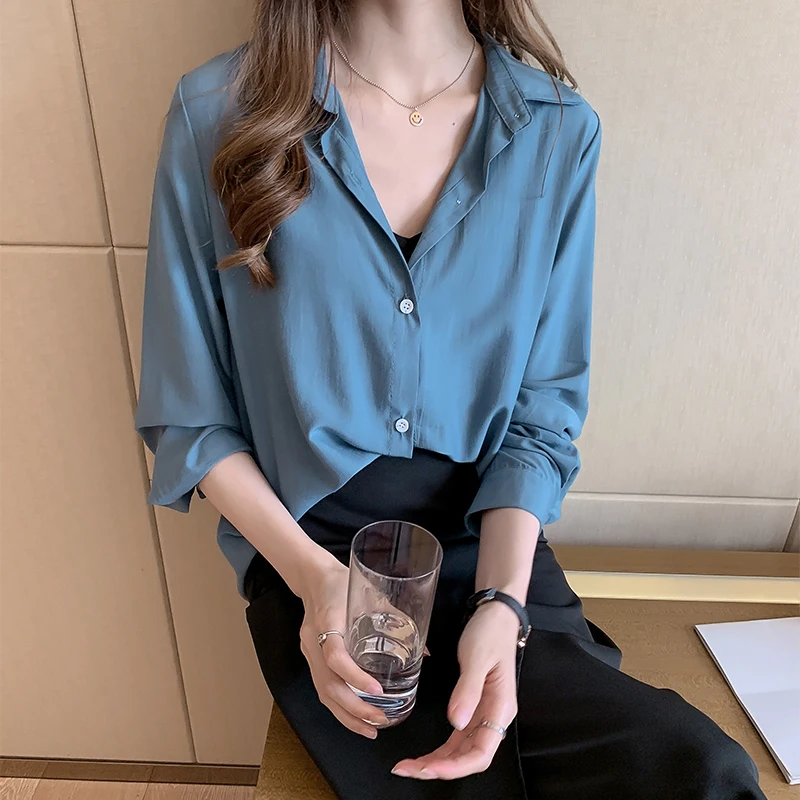 Fashion Blouse Tops For Women Long Sleeve White Shirt Turn Down Collar Female Plus Size 4XL Clothing 2020 Japan Korean Style #47