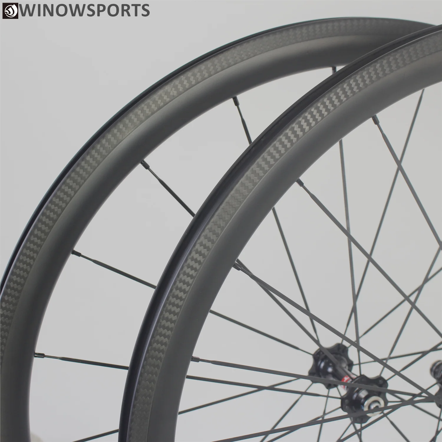 Winowsports Углеродные колеса для шоссейного велосипеда с высокой жесткостью novatec 271/372
