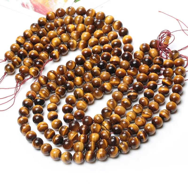 Бусины из натурального камня Желтые тигровый глаз для изготовления ювелирных