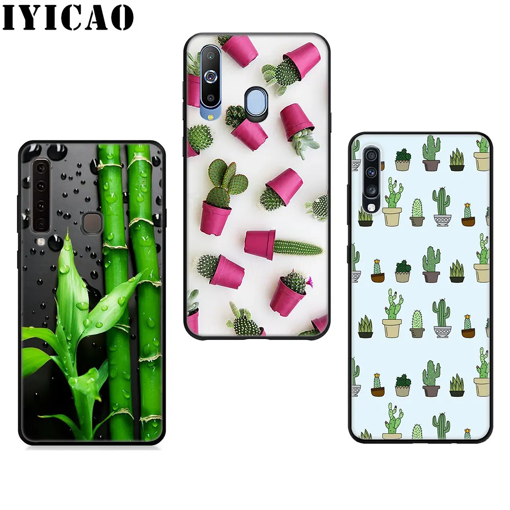 Plant cactus flower Soft Silicone Case for Samsung Galaxy J6 A9 A8 A7 A6 Plus 2018 A5 A3 2016 2017 Phone Cover | Мобильные телефоны