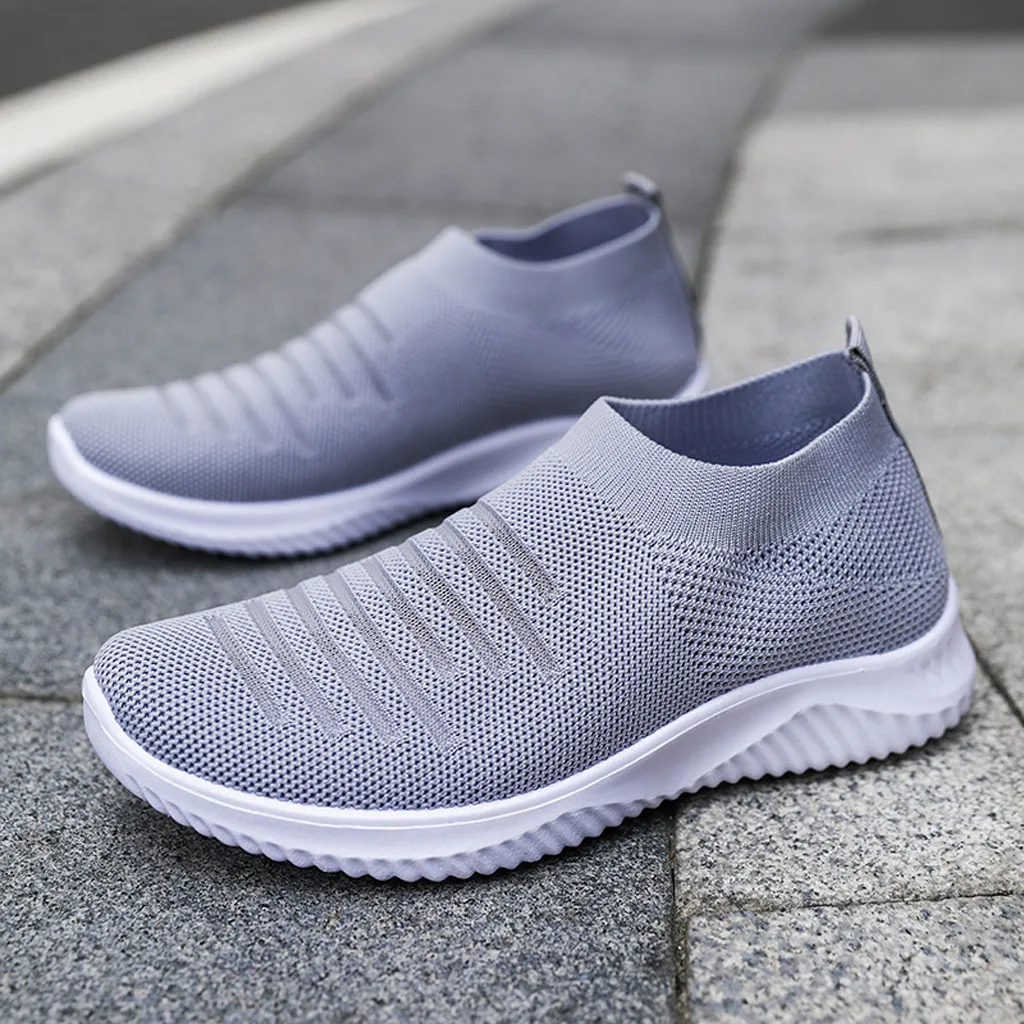 Женские кроссовки ulcanized повседневные теннисные туфли без застежек сетчатые