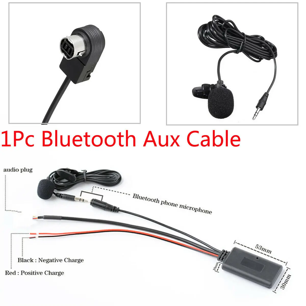 С микрофоном Bluetooth микрофон handsfree AUX кабель для Alpine/JVC Ai NET KCA 121B стерео адаптер