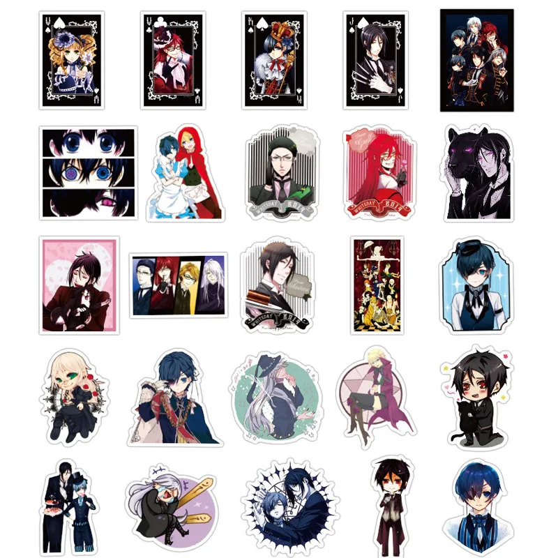 50 шт./упак. новый аниме черный дворецкий наклейки для мотоцикла скейтборда