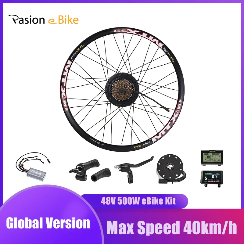 

Pasion E Bike Conversion Kits 36V 48V 500W Motor For Electrical Bike Conversion Kit 20" 24" 26" 700C 27.5 28 29" Rear Wheel Kits