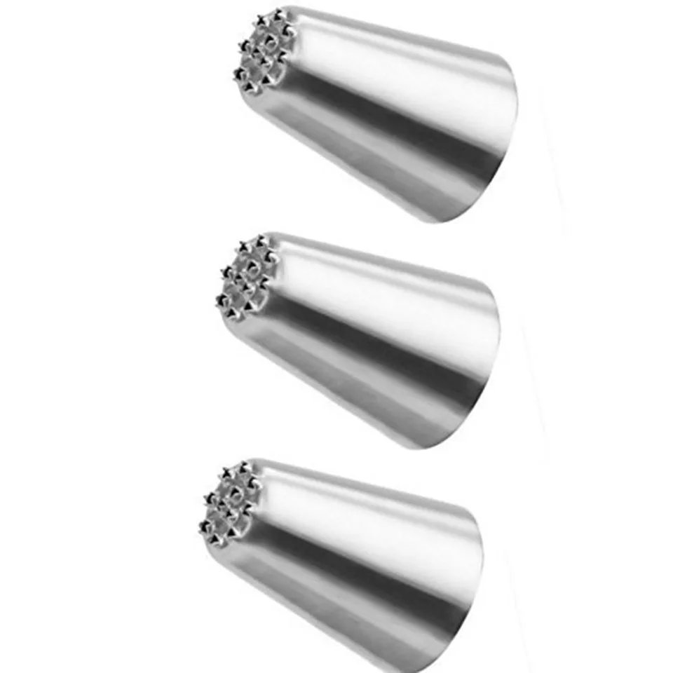 

3pcs Stainless Steel Icing Piping Nozzle Tips Cake Grass Mold Baking Tools Cream Nozzles Cake Decorating Tools