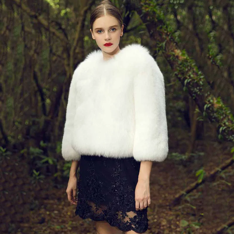 Женское пальто с натуральным мехом лисы TOPFUR роскошная короткая приталенная